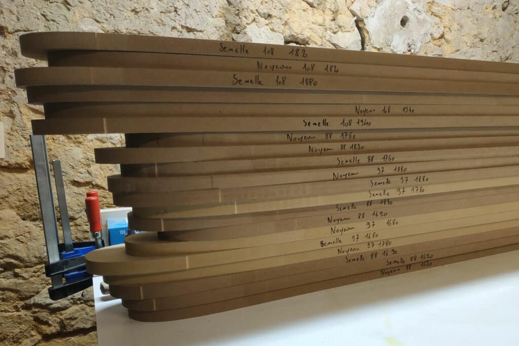 Calibre des ski en bois